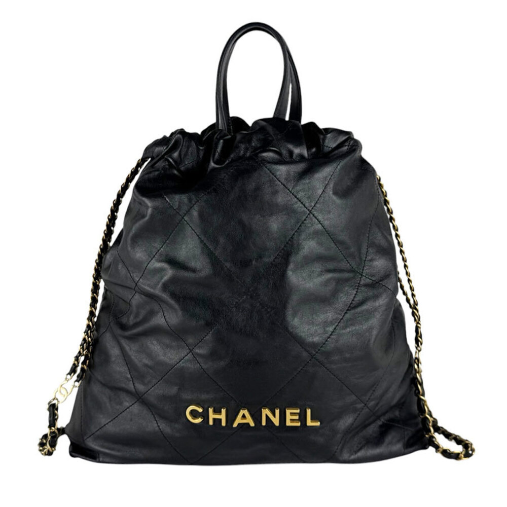 Chanel CHANEL Backpack CHANEL22 Leather Black Women's z10548